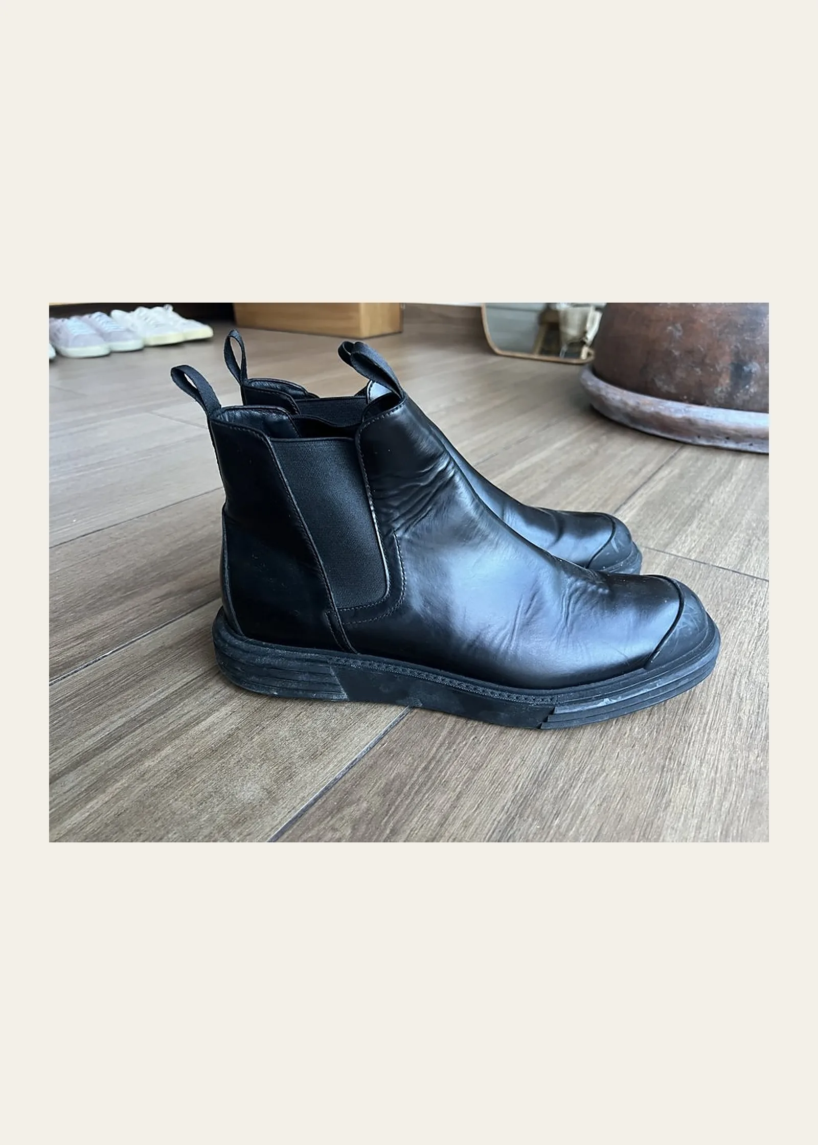 Prada Brushed Leather Chelsea Boots