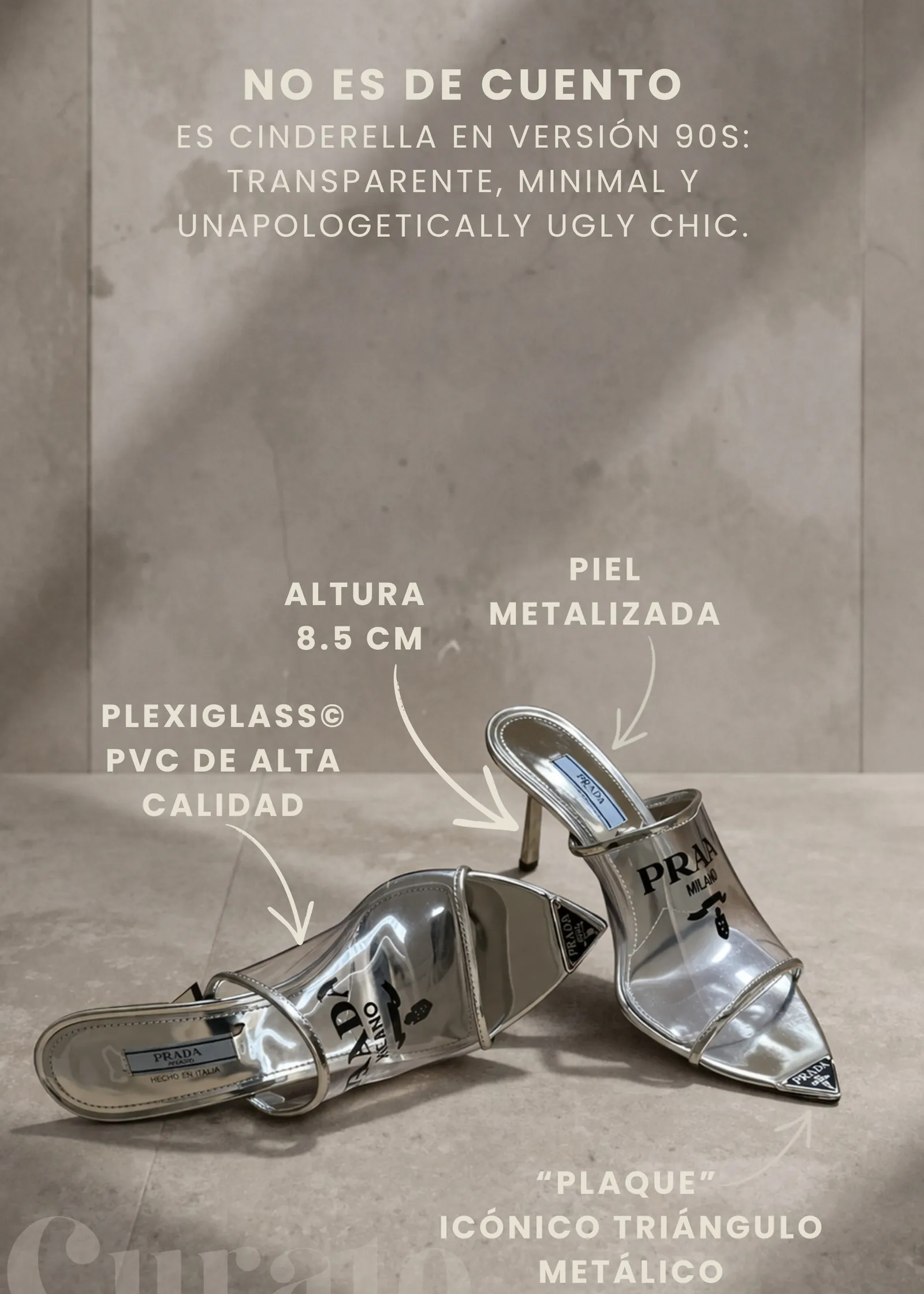 Prada Logo Print Plexi Mules